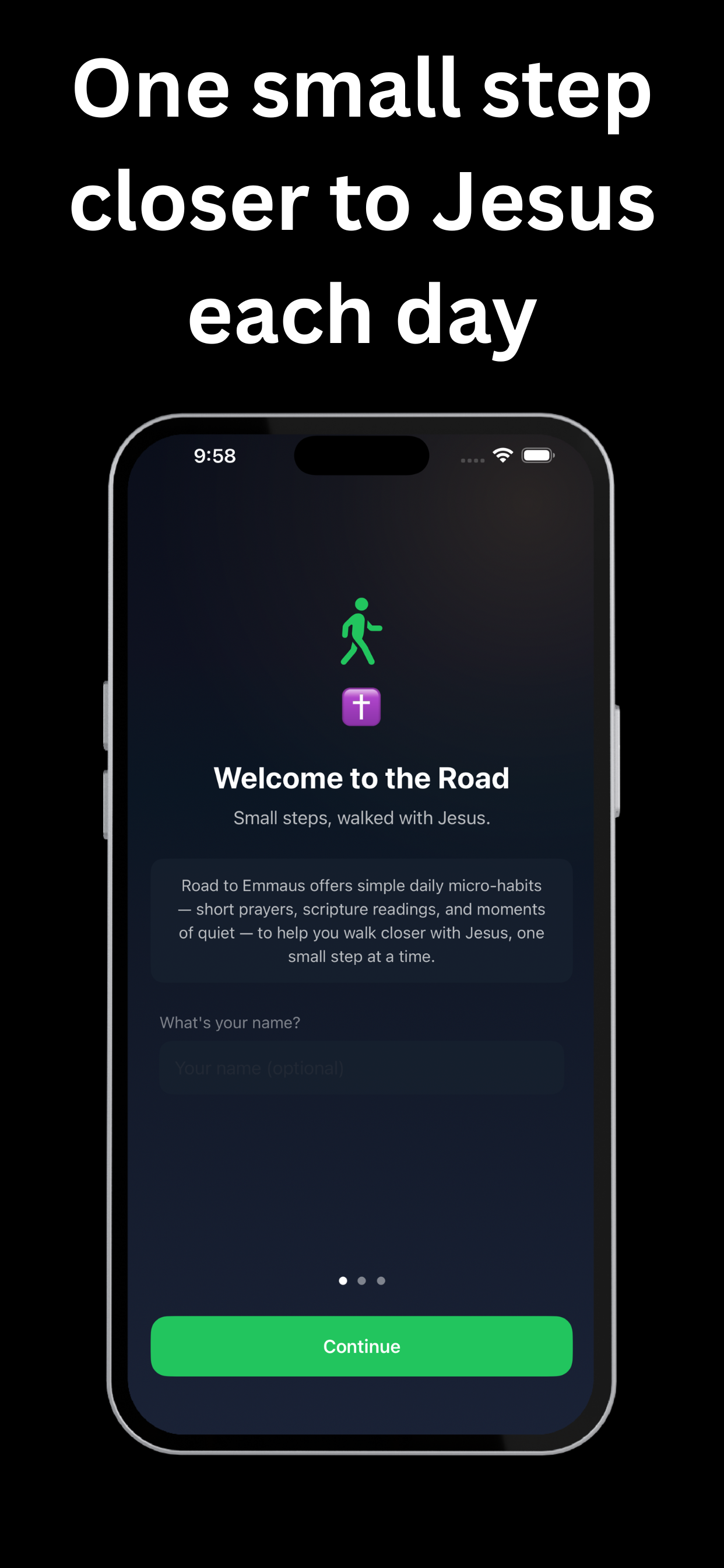 Road to Emmaus: Micro-habits — Today’s Practice screen